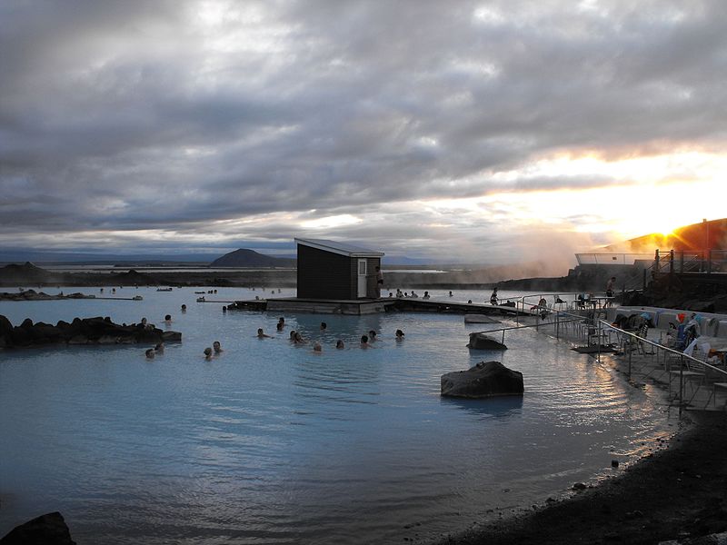 Sunset at Myvatn baths - Iceland by diego_cuo