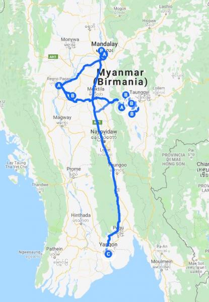 Itinerario Birmania